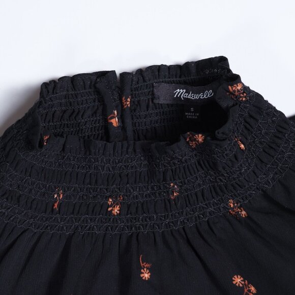 Madewell Women's Georgette Smocked Mockneck Top Size Small - Picture 8 of 16